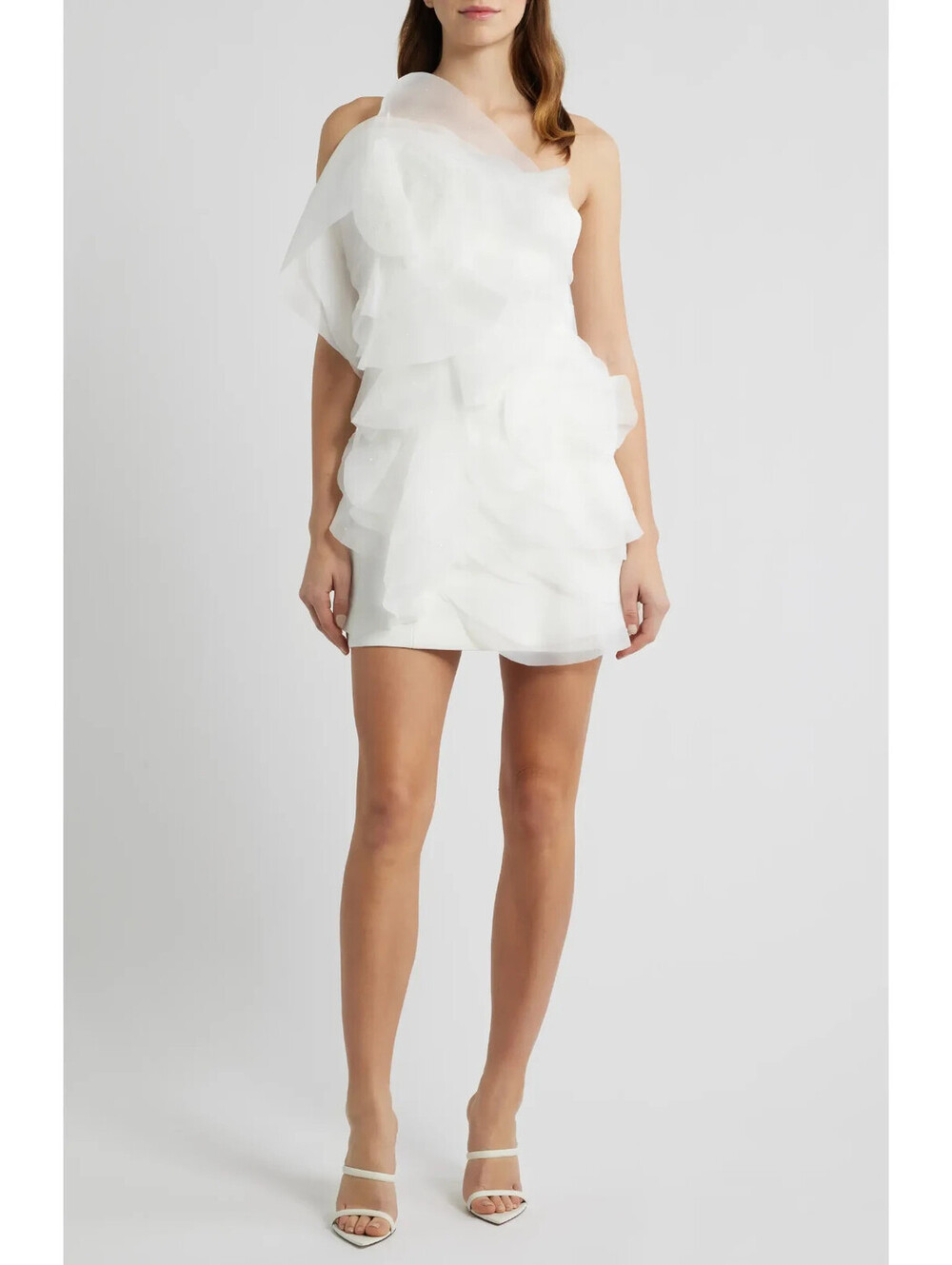 NEW, Acler Cotwall One-Shoulder Minidress in White Sz 6 #MD2515